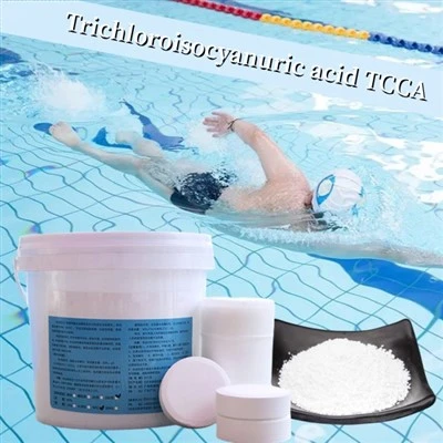 90% TCCA 200g tableti graanulite pulber, mida kasutatakse vee töötlemiseks, desinfitseerimiseks vetikate ja seente eemaldamiseks